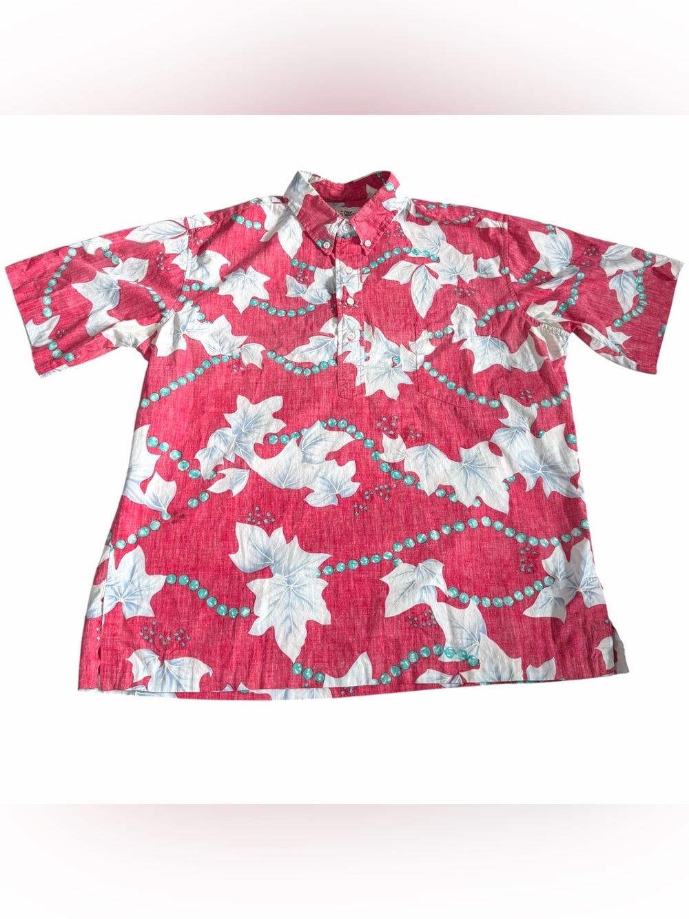 VTG Reyn Spooner Men’s Pullover Hawaiian Shirt Sz XL Reverse Floral Print Red